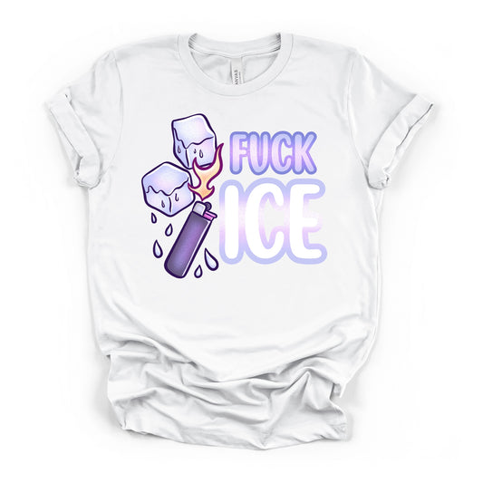 Purple lighter melt ice anti-ICE t-shirt
