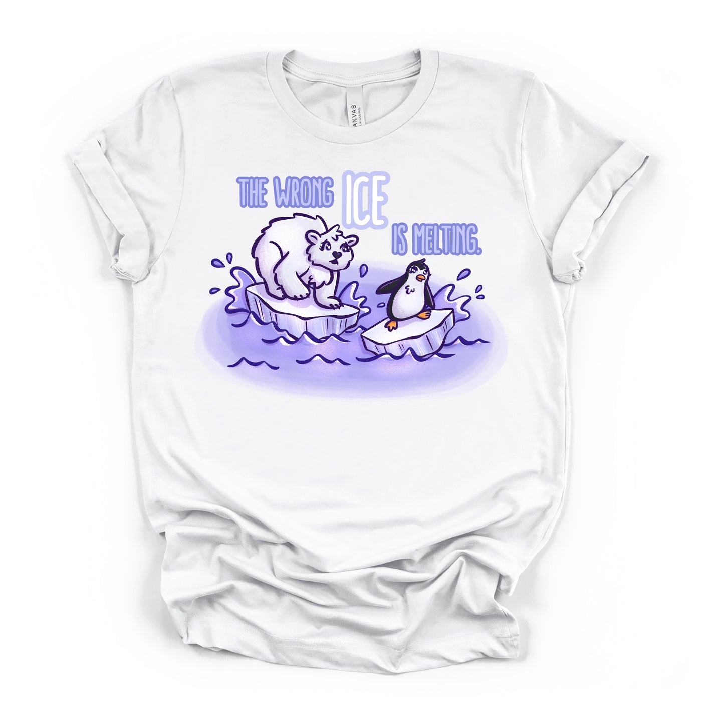 The Wrong Ice is Melting anti-ICE climate change t-shirt