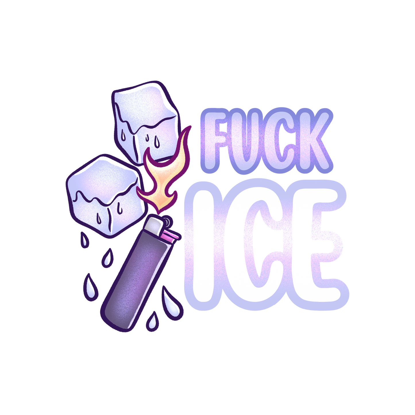 Purple lighter melt ice anti-ICE t-shirt