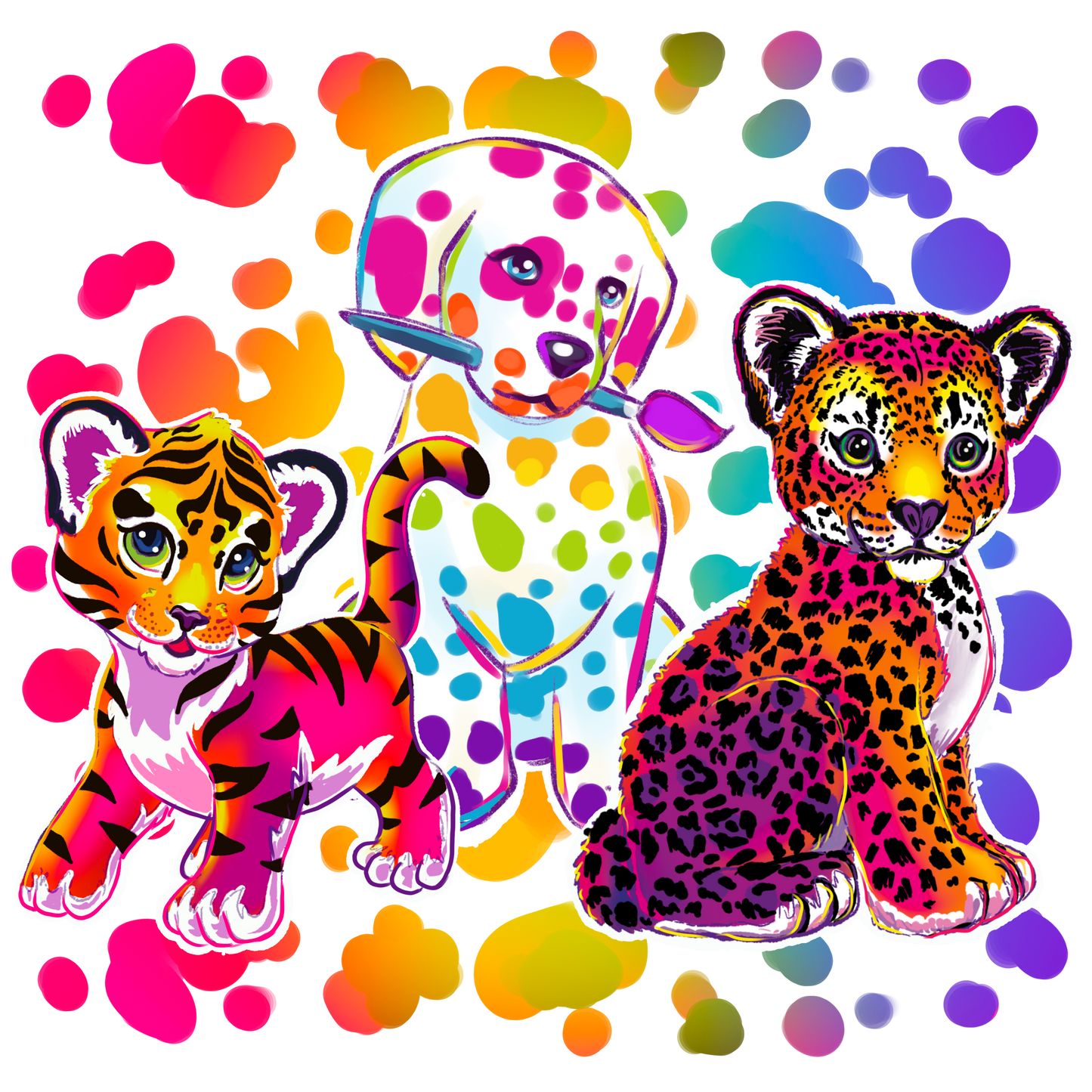 90s Retro Rainbow Animals T-shirt
