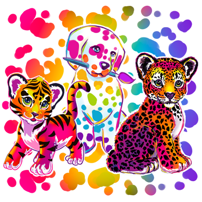 90s Retro Rainbow Animals T-shirt