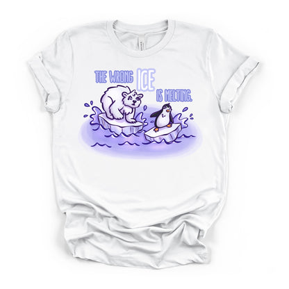 The Wrong Ice is Melting anti-ICE climate change t-shirt