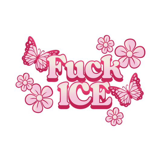 Anti-ICE pink butterflies t-shirt